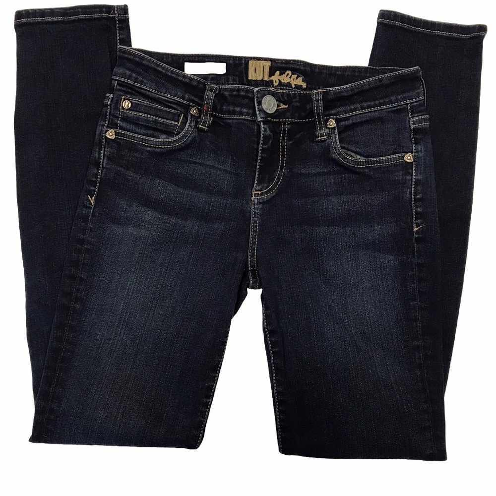 KUT from the Kloth Diana Skinny Jeans Dark Wash Cotton Blend Stretch Siz…